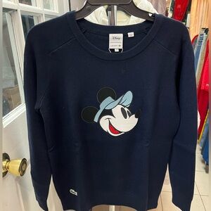 Disney Lacoste Navy Minnie Mouse Visor Sweatshirt Sweater Size 42 NWT!